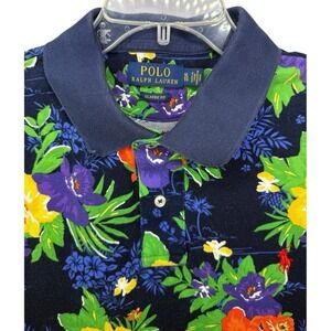Polo Ralph Lauren Men's XL Navy Floral Classic Fit‎ Short Sleeve Polo Shirt